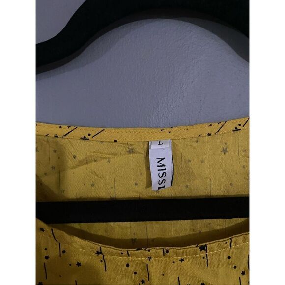 Misslook Mustard Yellow Shooting Star Top Size Large - Picture 3 of 4
